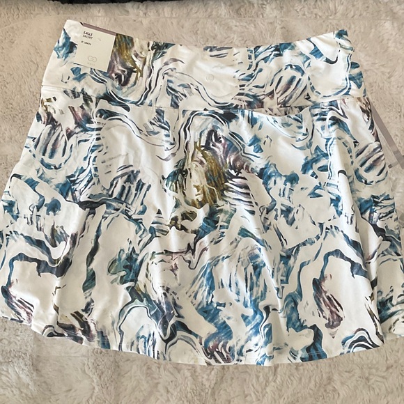 CALIA by Carrie Underwood White Skort with Blue & Green Abstract Print - Picture 7 of 8